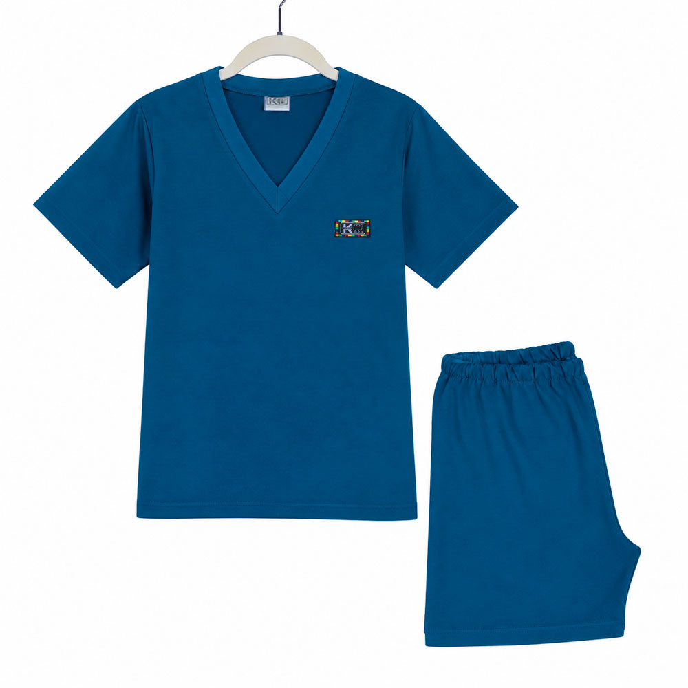 Pijama Corto Adulto 2 Piezas | Tallas S a XL | Colores Lisos Cuello V | Pijamas Nabil
