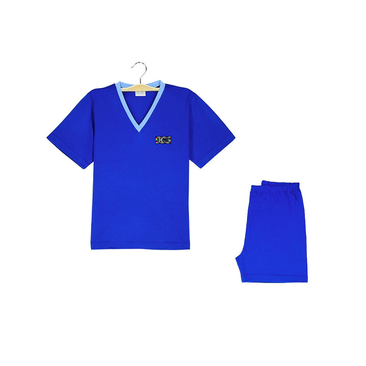 Pijama Infantil - Algodón 2 piezas Corto - Azulino (Tallas 10 a 12)