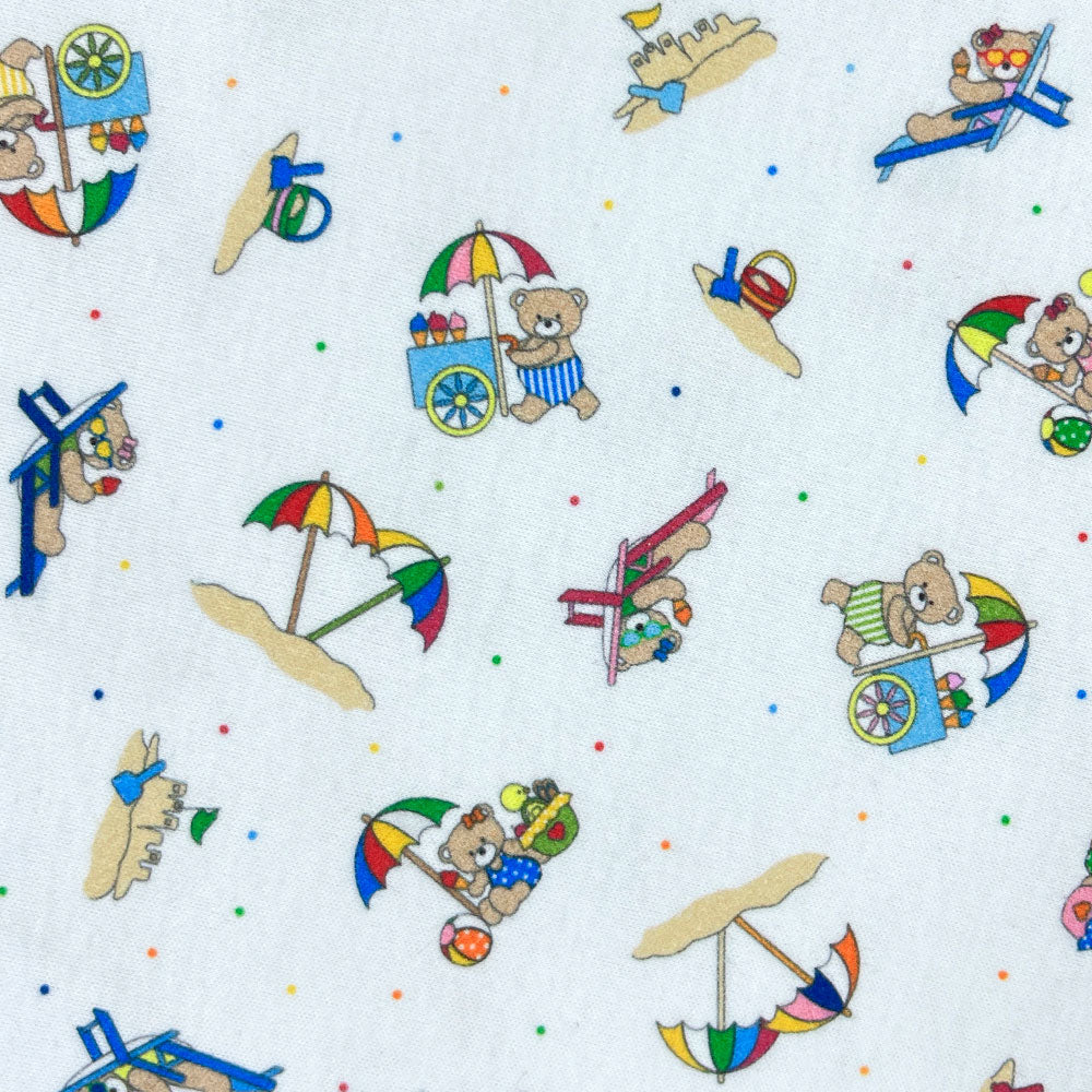 Pijama Infantil - Algodón 2 piezas Corto - Ositos Playeros (Tallas 2 a 10)