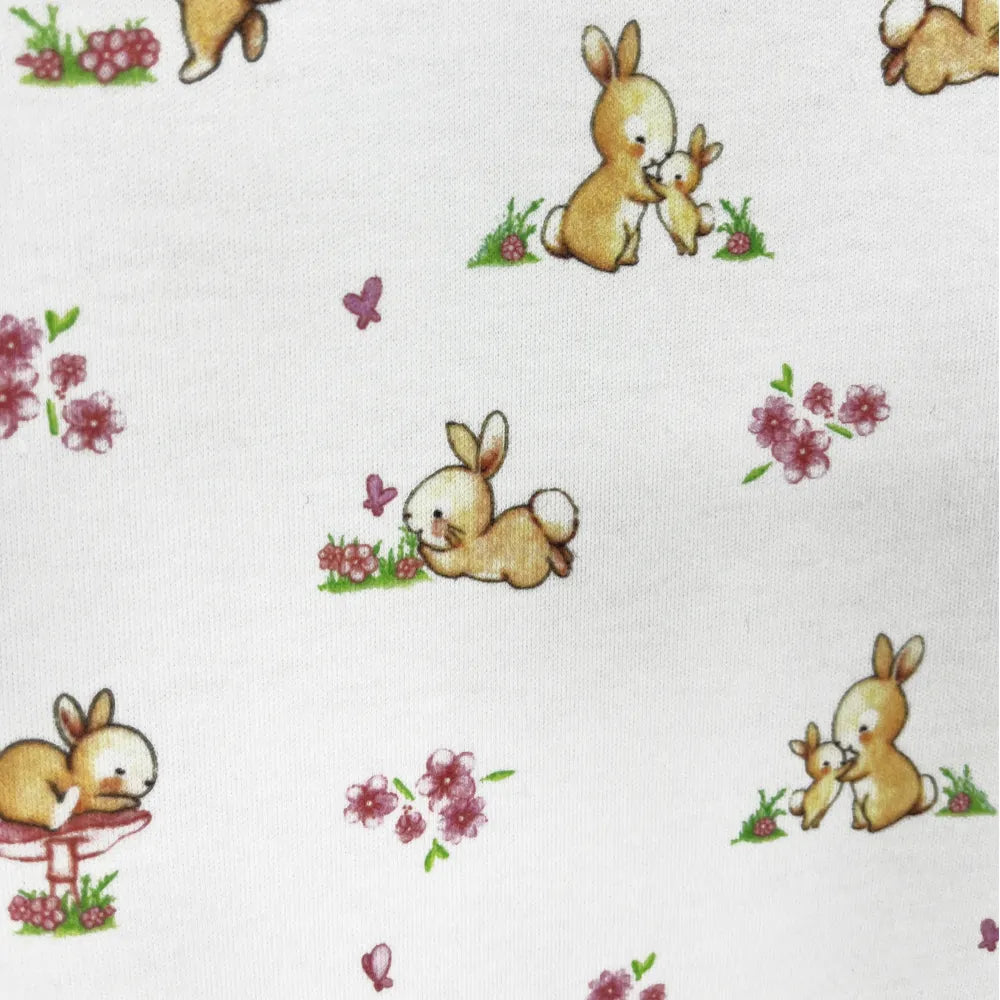 Pijama Infantil de Algodón 2 Piezas Corto | Estampado Conejita Flor | Pijamas Nabil