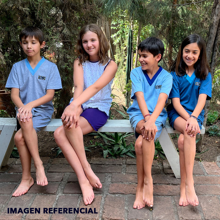 Pijama Infantil - Algodón 2 piezas Corto - Gris Chispita (Tallas 10 a 12)