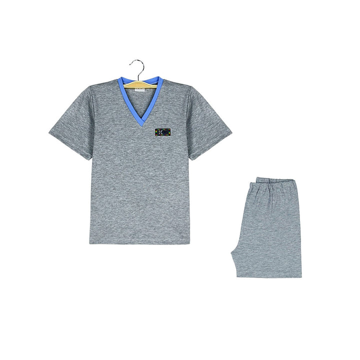 Pijama Infantil - Algodón 2 piezas Corto - Gris Chispita (Tallas 10 a 12)