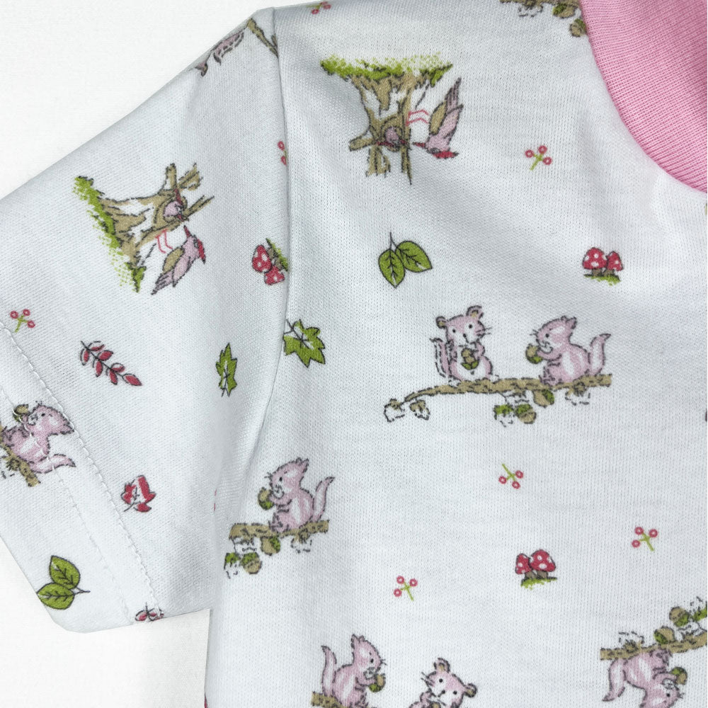 Pijama Bebé - Enterito de Algodón Corto - Frutos del Bosque (Tallas 0 a 2)