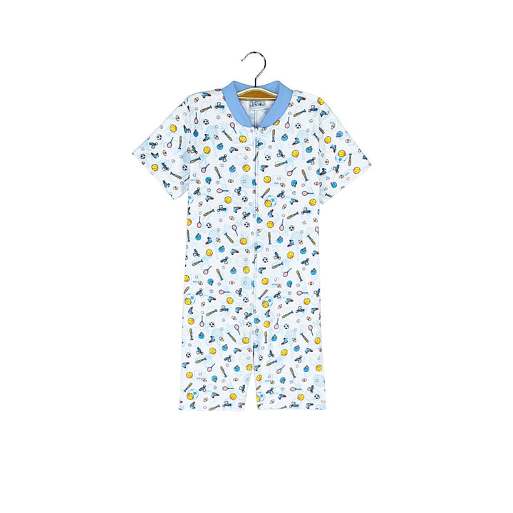 Pijama Infantil - Enterito de Algodón Corto - Deporte (Tallas 4 a 10)
