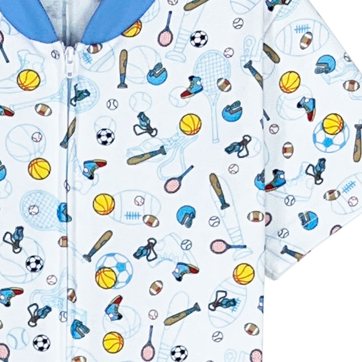 Pijama Infantil - Enterito de Algodón Corto - Deporte (Tallas 4 a 10)