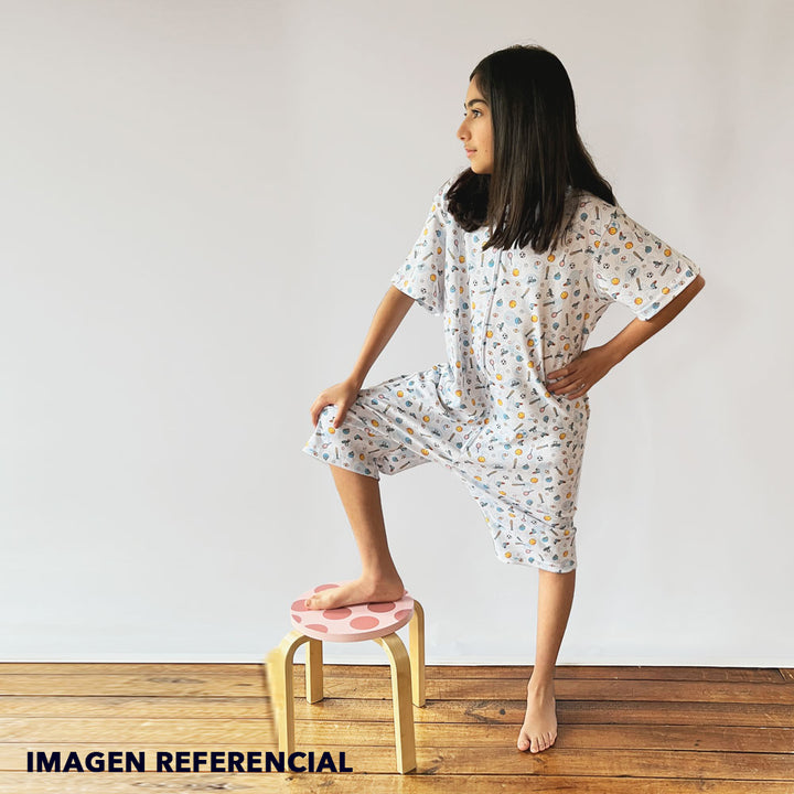 Pijama Infantil - Enterito de Algodón Corto - Deporte (Tallas 4 a 10)