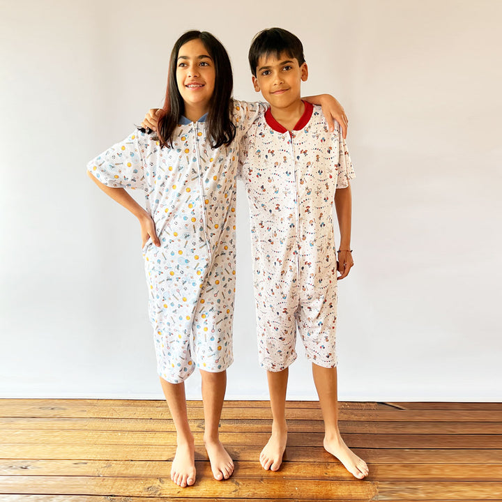Pijama Infantil - Enterito de Algodón Corto - Circo (Tallas 4 a 10)