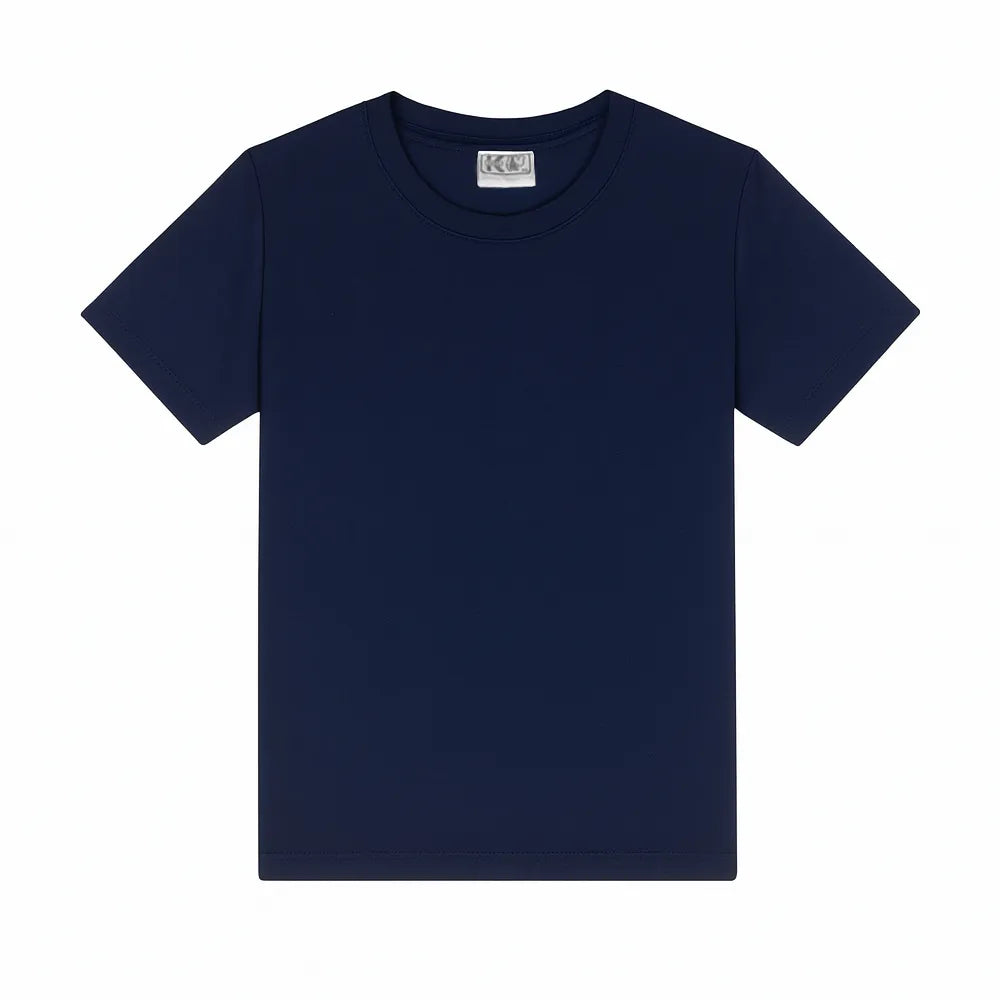camiseta de algodon niño niña chile vuelta a clases manga corta azul marino