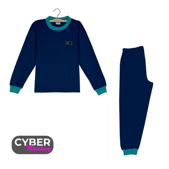 Pijama Infantil de Algodón (2 piezas) AZUL MARINO (Tallas 10 y 12)