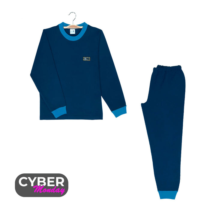 Pijama Infantil de Algodón (2 piezas) AZUL PETRÓLEO (Tallas 10 y 12)