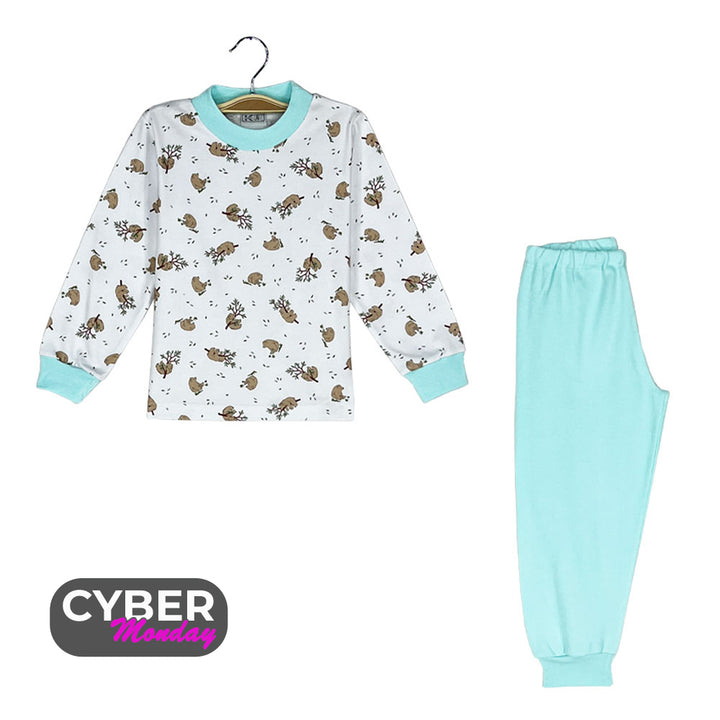 Pijama Infantil de Algodón (2 piezas) Estampado OSITO EN RAMA (Tallas 2 a 12)