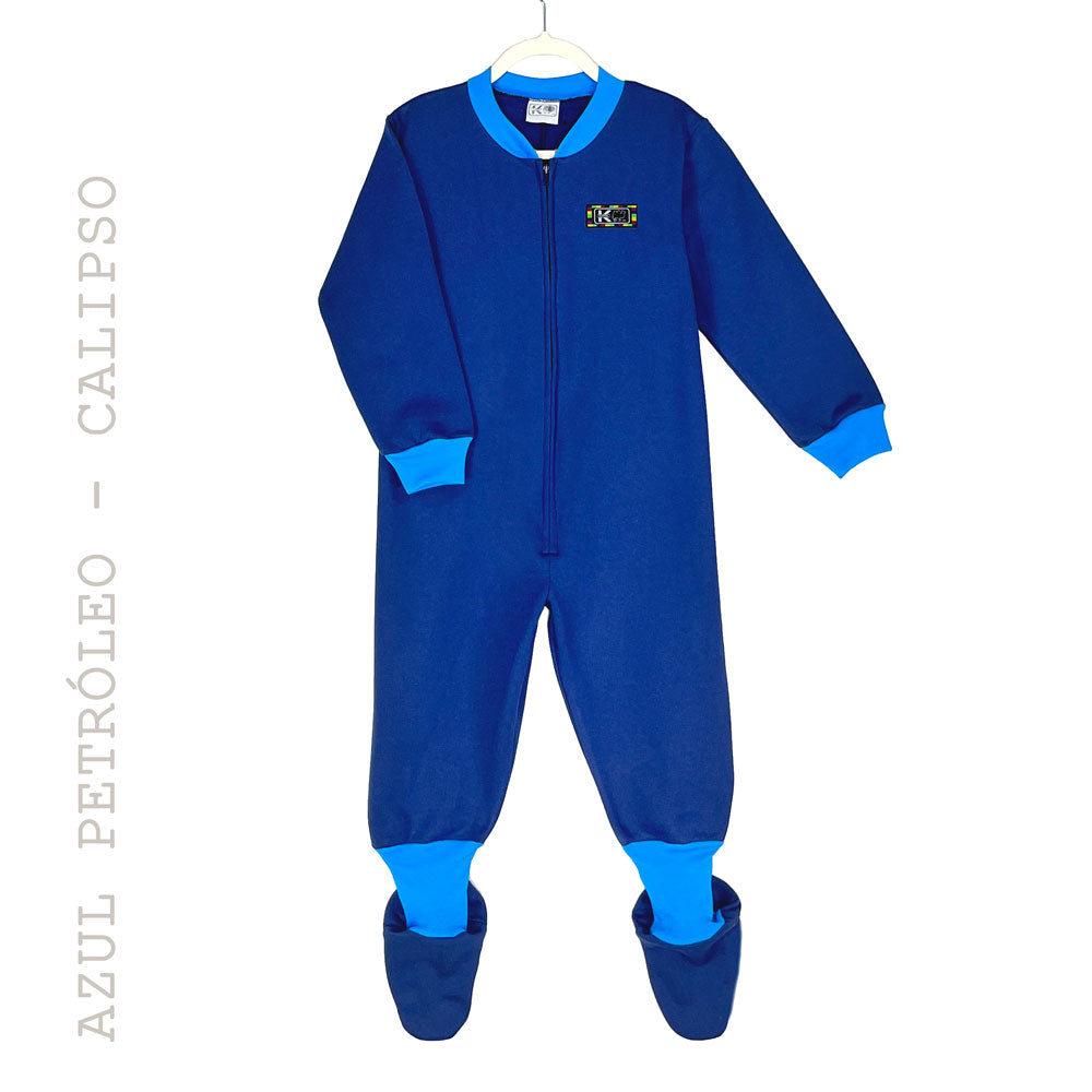 enterito franela infantil niño niña con patitas chile azul petroleo