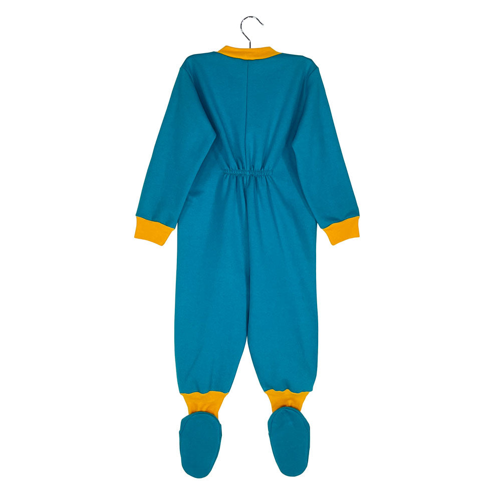 Pijama Infantil - Enterito Franela - Verde Esmeralda (Tallas 1 a 12)