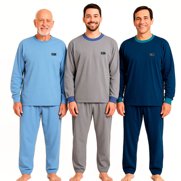 Pijama Adulto de Algodón (2 piezas) Colores LISOS (Tallas S-M-L-XL)
