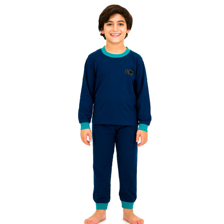 Pijama Infantil de Algodón (2 piezas) AZUL MARINO (Tallas 10 y 12)