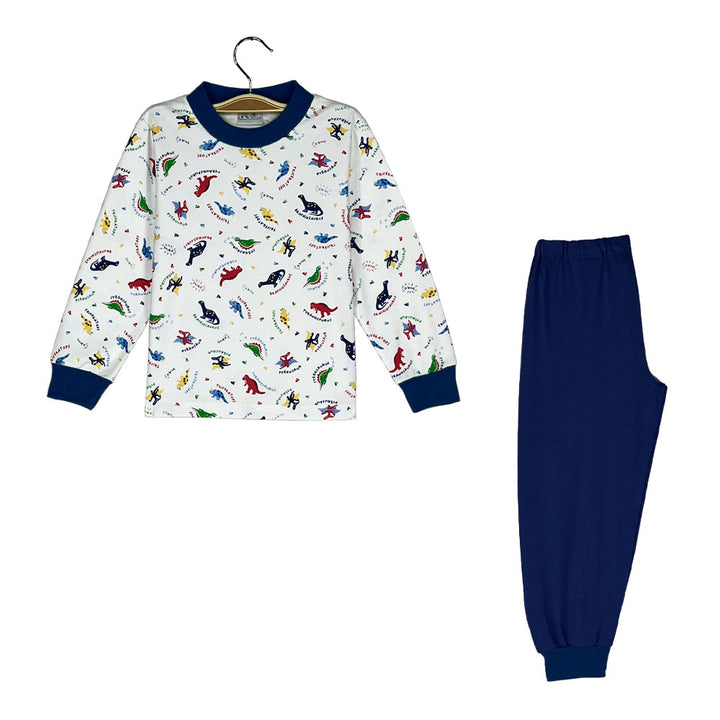 Pijama Infantil - Algodón 2 piezas largo - Dinosaurios (Tallas 2 a 12)