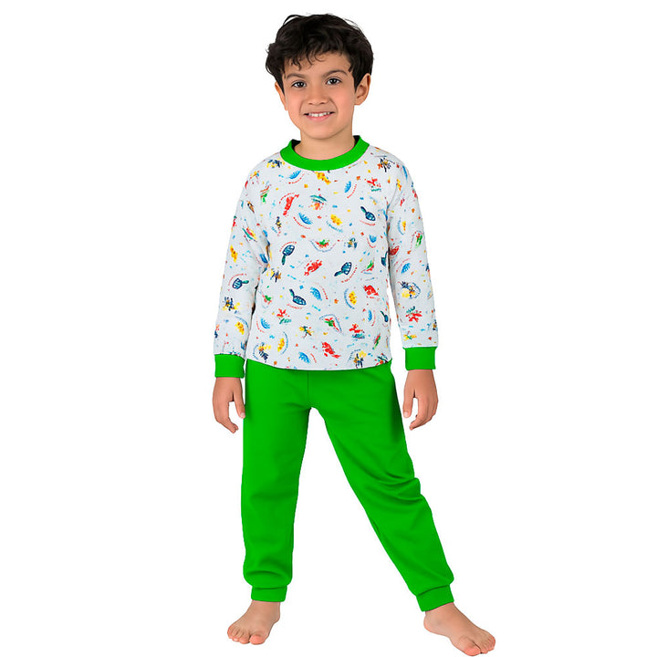 Pijama Infantil de Algodón (2 piezas) Estampado DINOSAURIOS (Tallas 2 a 12)