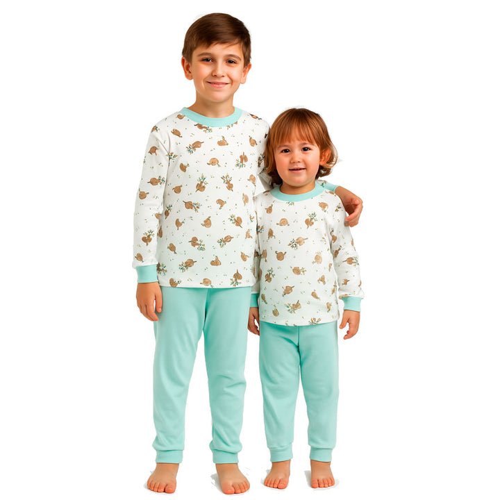 Pijama Infantil de Algodón (2 piezas) Estampado OSITO EN RAMA (Tallas 2 a 12)