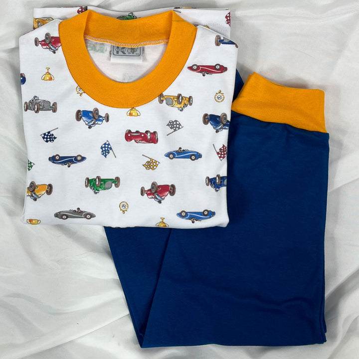 Pijama Infantil - Algodón 2 piezas largo - Autos de Carrera (Tallas 2 a 10)