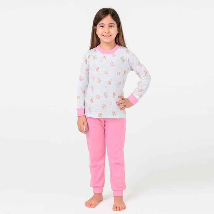 Pijama Infantil de Algodón (2 piezas) Estampado OSAS LUNA (Tallas 2 a 12)
