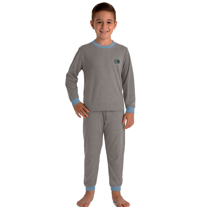 Pijama Infantil de Algodón (2 piezas) GRIS CHISPITA (Tallas 10 y 12)