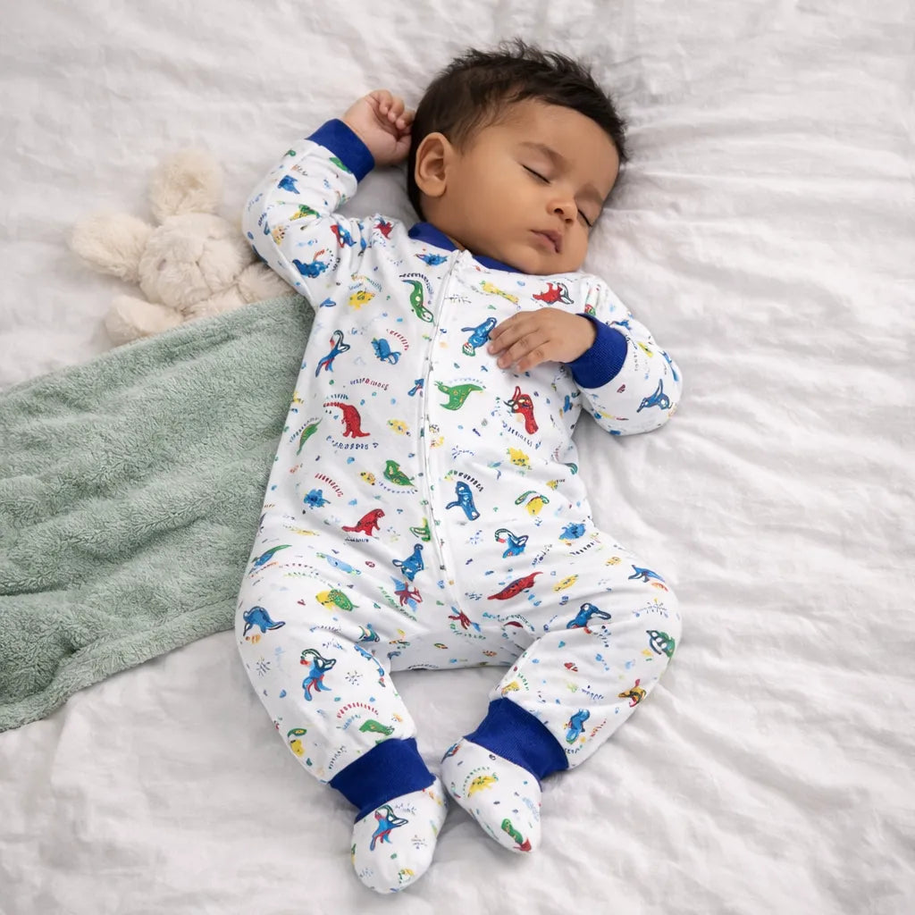 enterito algodon bebe cierre largo dinosaurios chile