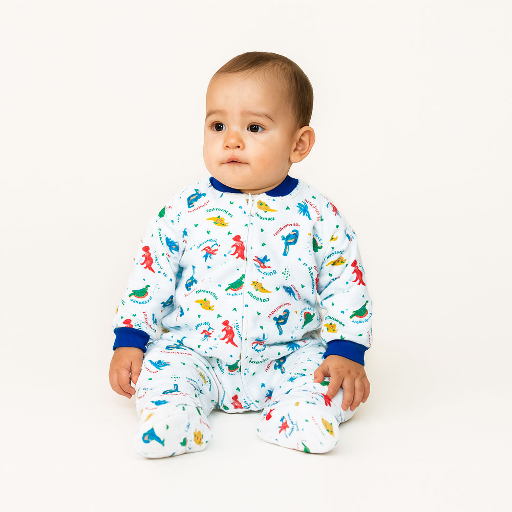Pijama Bebé de Algodón (Enterito) Estampado DINOSAURIO (Tallas 0 a 2)