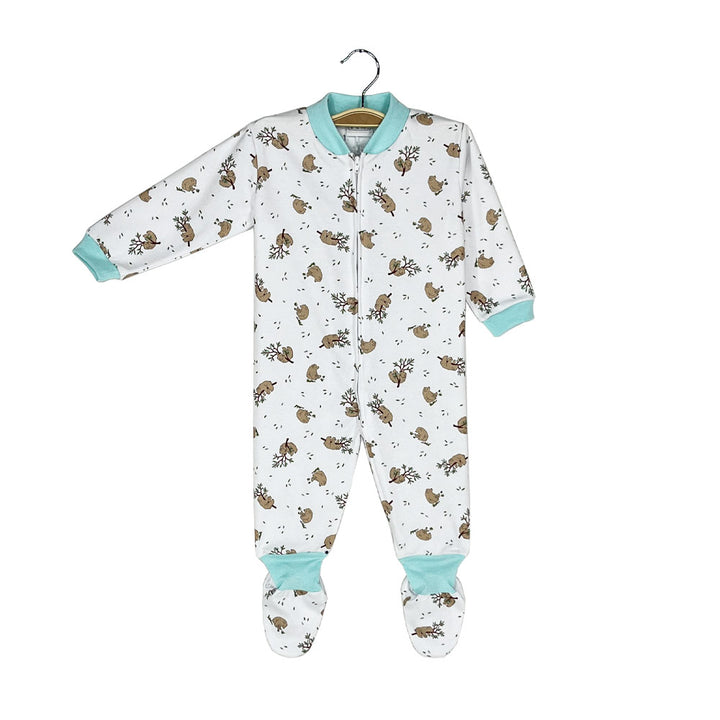 Pijama Bebé de Algodón (Enterito) Estampado OSITO EN RAMA (Tallas 0 a 2)
