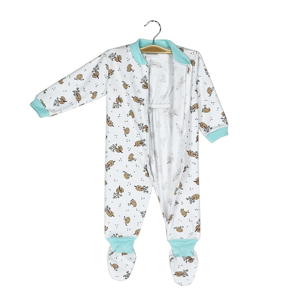 Pijama Bebé de Algodón (Enterito) Estampado OSITO EN RAMA (Tallas 0 a 2)