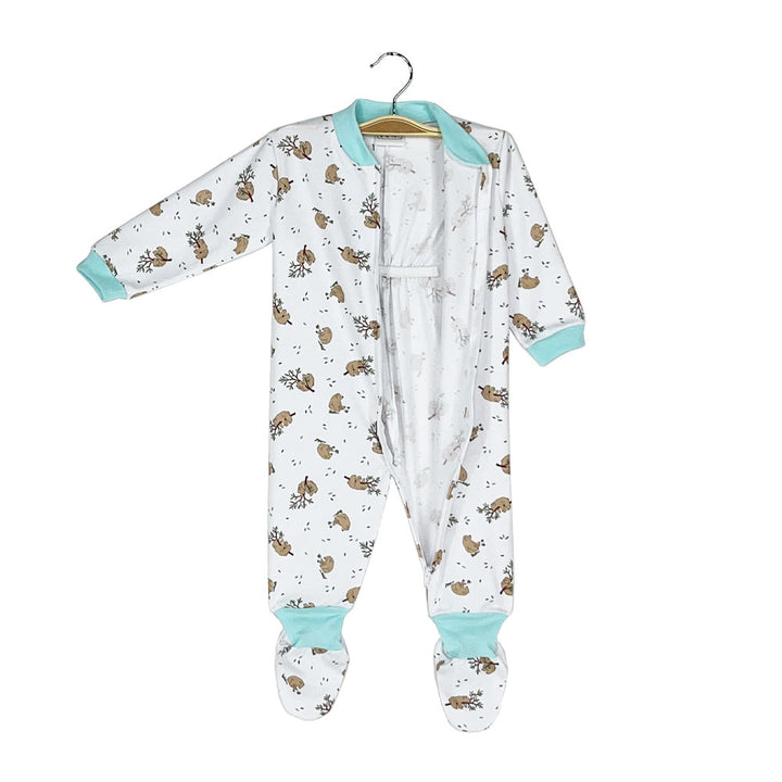 Pijama Bebé de Algodón (Enterito) Estampado OSITO EN RAMA (Tallas 0 a 2)