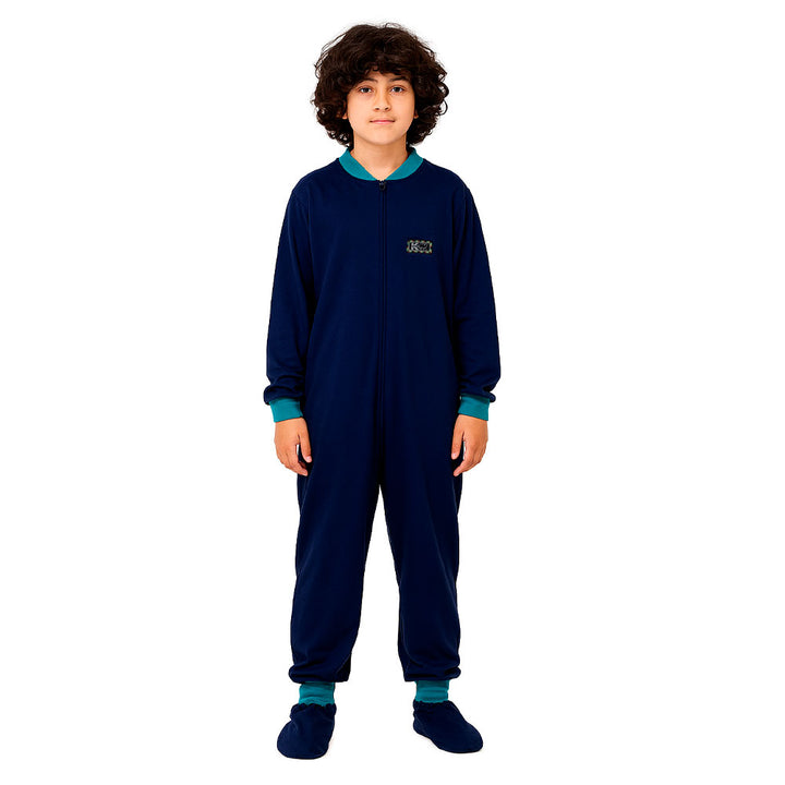 Pijama Infantil Algodón (Enterito) AZUL MARINO (Tallas 10 y 12)