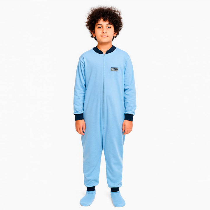 Pijama Infantil Algodón (Enterito) CELESTE (Tallas 10 y 12)