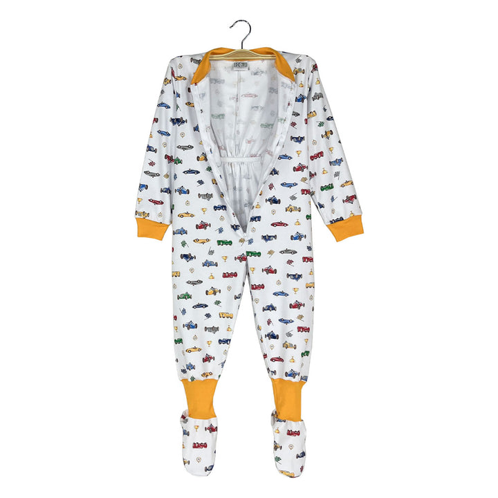 Pijama Infantil - Enterito de Algodón - Autos de Carrera (Tallas 4 a 10)