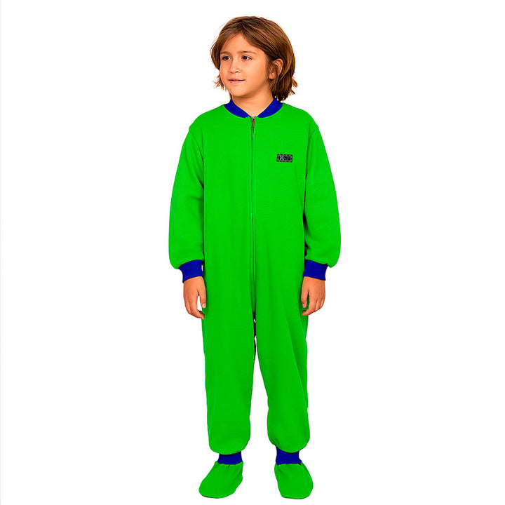 Pijama Infantil Algodón (Enterito) VERDE MANZANA (Tallas 10 y 12)