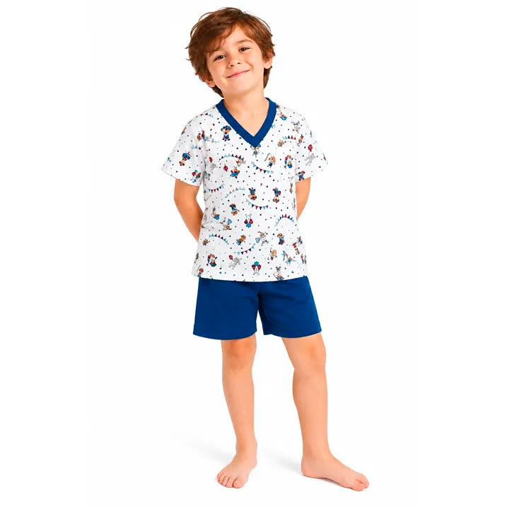Pijama Corto de Algodón Estampado Infantil 2 Piezas | Tallas 2 a 12 | Estampado Disfraces | Pijamas Nabil
