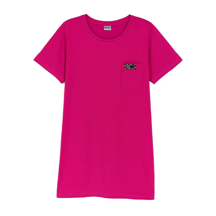 Pijama mujer | Polera Larga de Algodón con Bolsillo | Fucsia | Pijamas Nabil