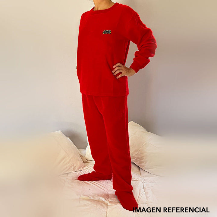 Pijama Adulto- 2 piezas Térmico con patitas - Rojo (Tallas S-M-L)