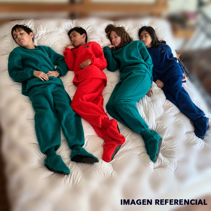 Pijama Infantil - 2 piezas Térmico con patitas - Verde Esmeralda (Tallas 2 a 12)