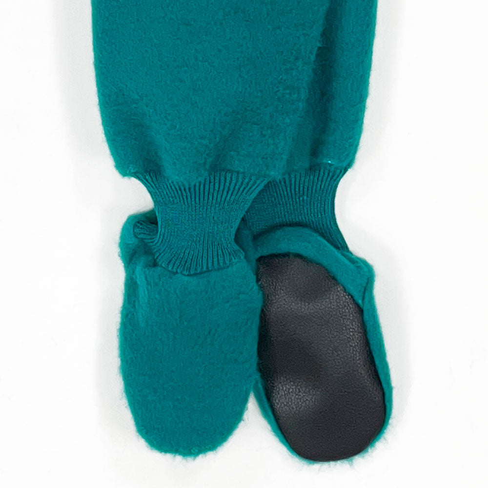 Pijama Infantil - 2 piezas Térmico con patitas - Verde Esmeralda (Tallas 2 a 12)