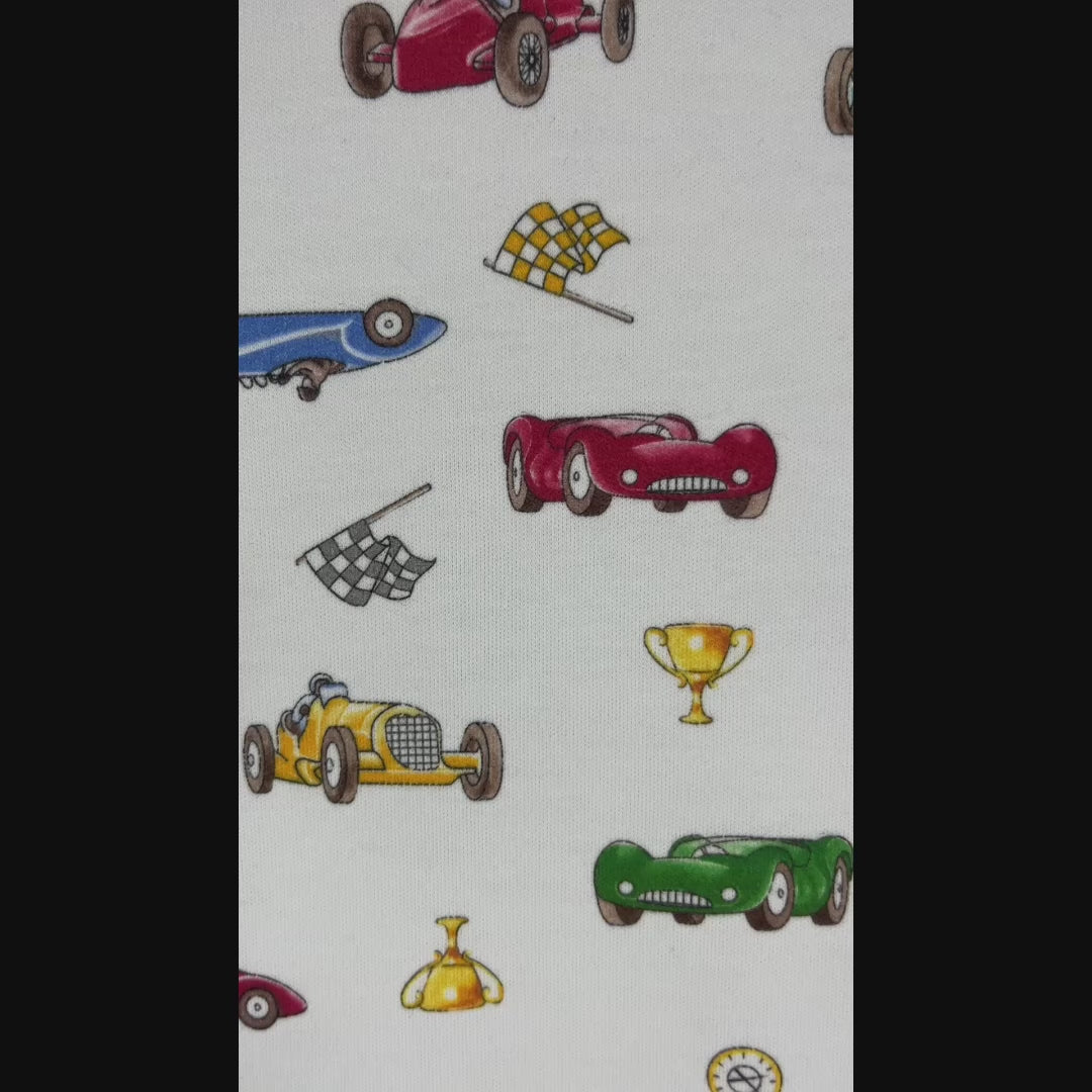 Pijama Infantil - Algodón 2 piezas largo - Autos de Carrera (Tallas 2 a 10)
