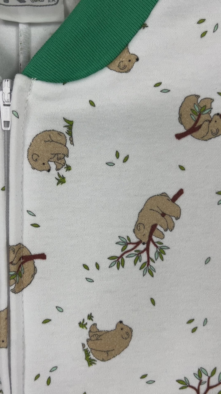 Pijama Infantil Algodón (Enterito) Estampado OSITOS RAMA (Tallas 4 a 12)