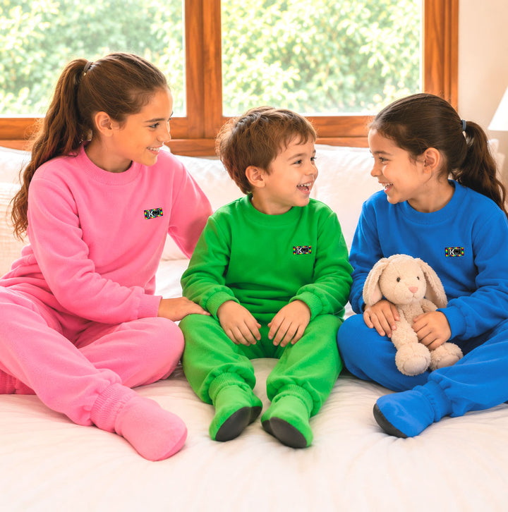 🔴 Pijama Térmico Infantil 2 Piezas con Patitas | Tallas 2 a 12 | Pijamas Nabil
