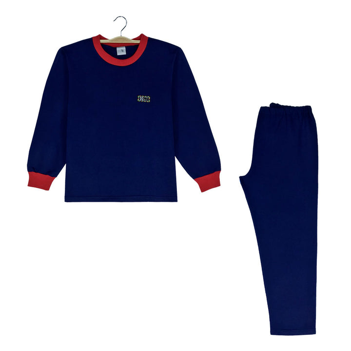 pijama dos piezas franela algodon adulto invierno chile azul marino