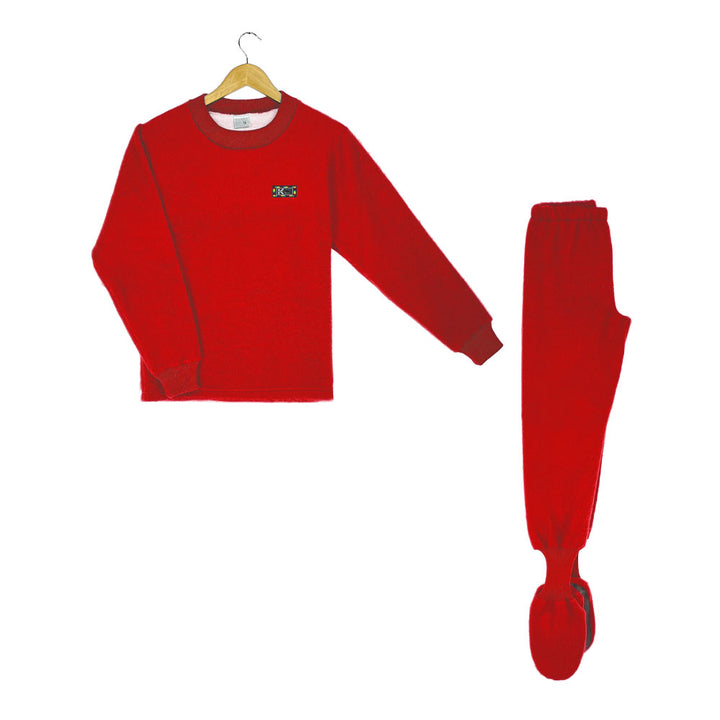 Pijama Adulto- 2 piezas Térmico con patitas - Rojo (Tallas S-M-L)